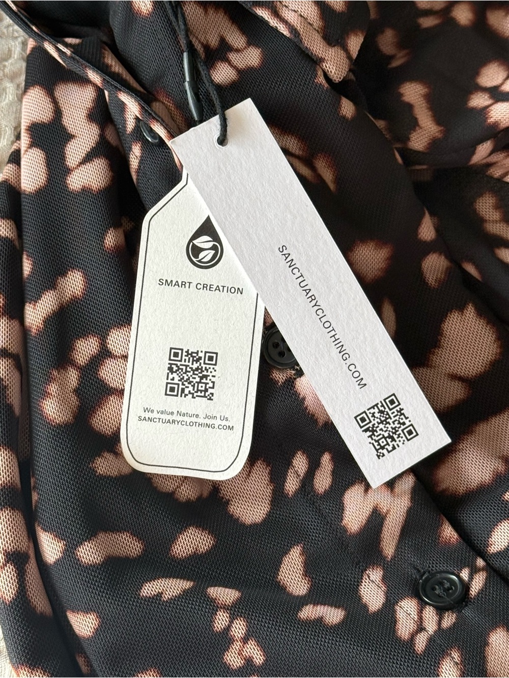Sanctuary Black and Cream Animal-Print Button-Down Shirt - Picture 6 of 6